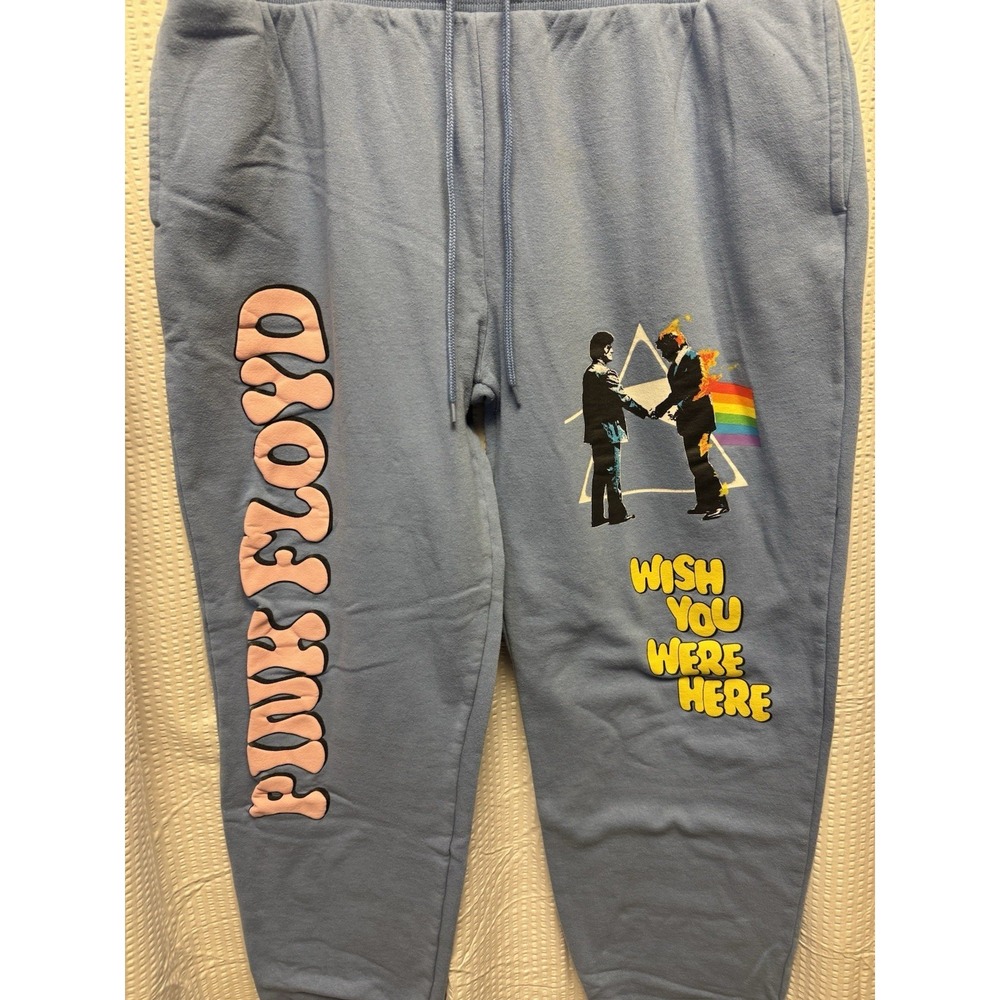 Pink Floyd Unisex XL 2023 Draw String Elastic Waist Light Blue Graphics Comfort - Picture 4 of 10
